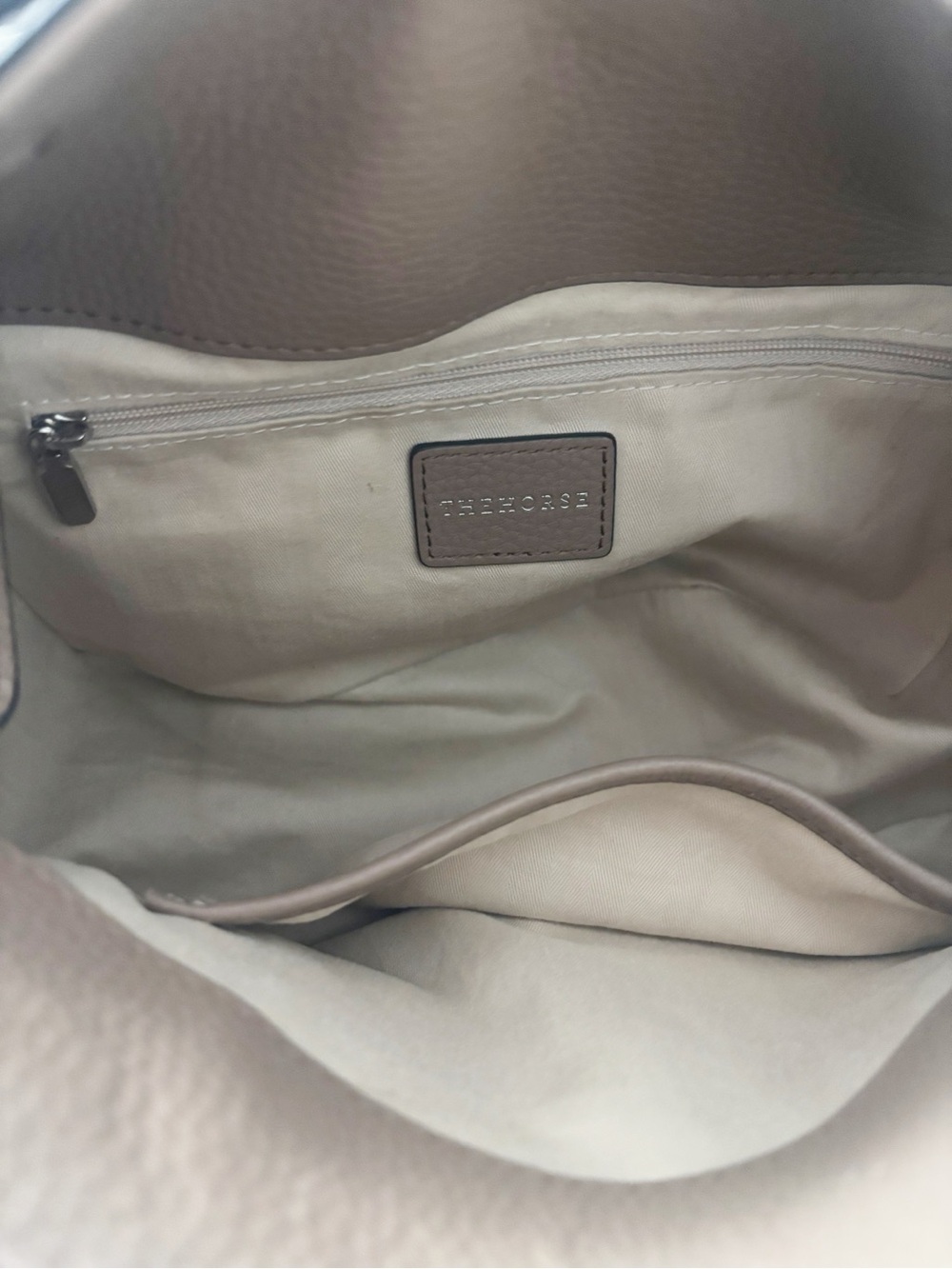 The Horse Clementine Taupe Pebbled Leather Shoulder Bag - Picture 12 of 12